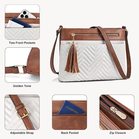 BOSTANTEN Crossbody Bags for Women Quilted Purses Medium Shoulder Handbags with Tassel in Saudi Arabia
