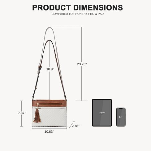 BOSTANTEN Crossbody Bags for Women Quilted Purses Medium Shoulder Handbags with Tassel in Saudi Arabia