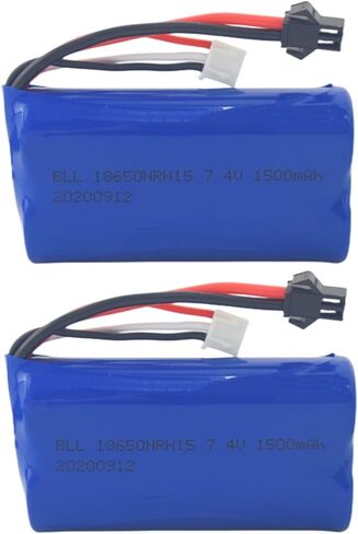 2PCS 7.4V 1500mah High-Rate Lithium Battery for H103 H105 H101 T2 Syma S033G UDI U12A QS 8019 8004 High-Speed RC Boat Spare Battery in Kuwait