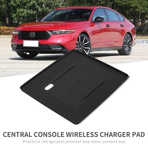 حصيرة شحن لاسلكية لوحدة التحكم المركزية لسيارة Honda Accrod 2023 2024 سيليكون مضادة للانزلاق حصيرة شحن الهاتف وسادة واقية الملحقات الداخلية (محرك اليد اليسرى) in Saudi Arabia