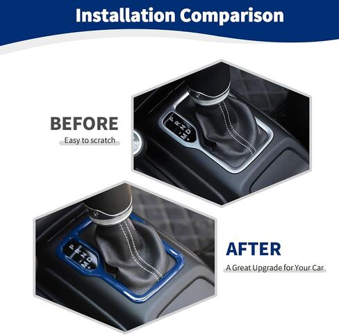 RT-TCZ for Wrangler JL Blue Gear Shift Trim Cover Frame for Jeep Wrangler JL JLU Gladiator JT 2018-2024 Blue Interior Accessories in Saudi Arabia