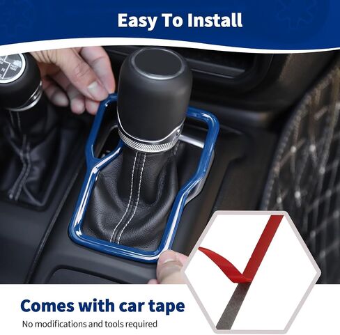 RT-TCZ for Wrangler JL Blue Gear Shift Trim Cover Frame for Jeep Wrangler JL JLU Gladiator JT 2018-2024 Blue Interior Accessories in Saudi Arabia