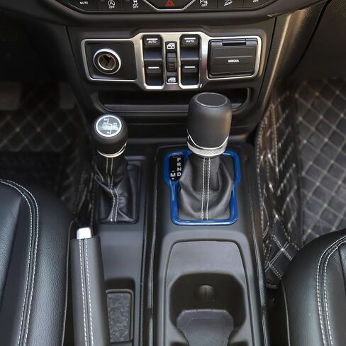RT-TCZ for Wrangler JL Blue Gear Shift Trim Cover Frame for Jeep Wrangler JL JLU Gladiator JT 2018-2024 Blue Interior Accessories in Saudi Arabia
