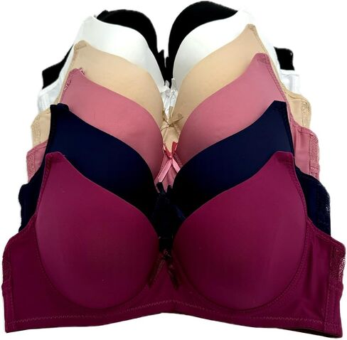 6 Piecec Full Cup/Demi Wired Gentle Pushup Push Up Bra A/B/C in Saudi Arabia