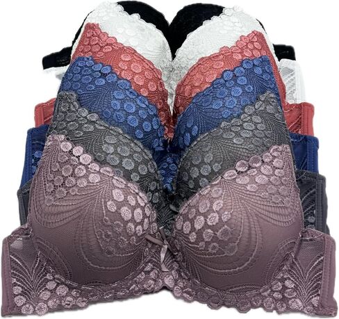 6 Piecec Full Cup/Demi Wired Gentle Pushup Push Up Bra A/B/C in Saudi Arabia