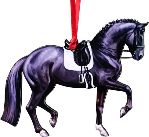Dressage Horse Christmas Ornaments, Horse Gifts for Women, Horse Ornament Decor (Black) in Saudi Arabia