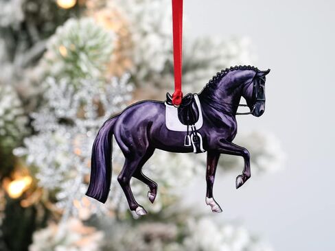 Dressage Horse Christmas Ornaments, Horse Gifts for Women, Horse Ornament Decor (Black) in Saudi Arabia