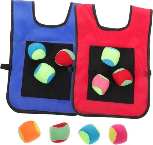 SAFIGLE Kids Gift 12pcs Kickball Bases Throwing Game Sticky Vest Sticky Vest for Stick Ball Catch Game Children Tag Foam Ball Dodgeballs Ball Game Toss Kids Suit Parent-Child Boy Props in Kuwait
