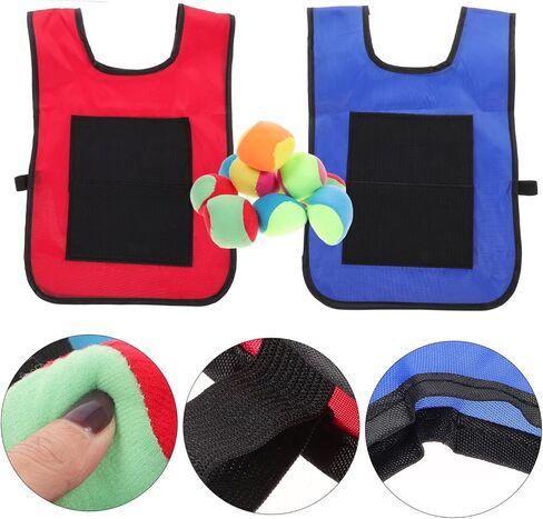 SAFIGLE Kids Gift 12pcs Kickball Bases Throwing Game Sticky Vest Sticky Vest for Stick Ball Catch Game Children Tag Foam Ball Dodgeballs Ball Game Toss Kids Suit Parent-Child Boy Props in Kuwait