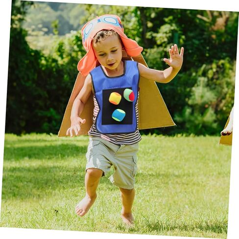 SAFIGLE Kids Gift 12pcs Kickball Bases Throwing Game Sticky Vest Sticky Vest for Stick Ball Catch Game Children Tag Foam Ball Dodgeballs Ball Game Toss Kids Suit Parent-Child Boy Props in Kuwait