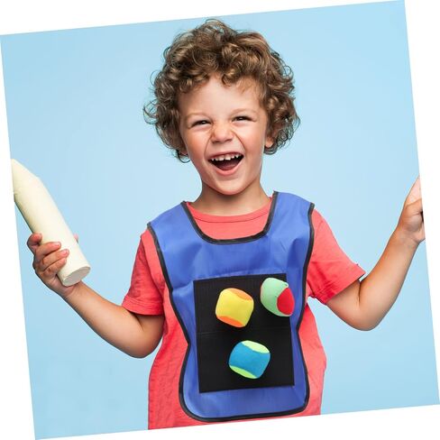 SAFIGLE Kids Gift 12pcs Kickball Bases Throwing Game Sticky Vest Sticky Vest for Stick Ball Catch Game Children Tag Foam Ball Dodgeballs Ball Game Toss Kids Suit Parent-Child Boy Props in Kuwait