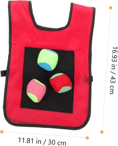 SAFIGLE Kids Gift 12pcs Kickball Bases Throwing Game Sticky Vest Sticky Vest for Stick Ball Catch Game Children Tag Foam Ball Dodgeballs Ball Game Toss Kids Suit Parent-Child Boy Props in Kuwait