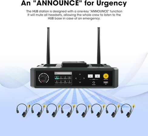 محطة قاعدة محورية واحدة لـ Hollyland Solidcom C1، نظام الاتصال الداخلي لسماعات الرأس اللاسلكية ثنائي الاتجاه بسرعة 1.9 جيجا هرتز لاتصالات الفريق مع AB Grouping UAC Cloud Meeting إعلان قابل للتوسيع in Kuwait