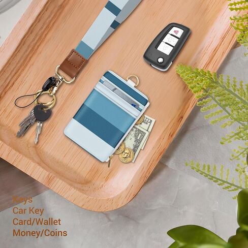 Plifal Lanyards for Keys Wristlet Keychain Wrist Lanyard Wallet for Women Geometry Stripe Wristlet Strap for Car Keys Blue Cute Short Small Wrist Key Holder Key Chain Strap in Saudi Arabia