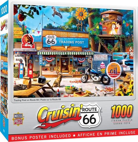 Masterpieces 1000 Piece Jigsaw Puzzle for Adults, Family, Or Kids - Route 66 Pitstop - 19.25"x26.75" in Saudi Arabia