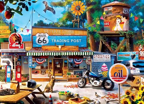 Masterpieces 1000 Piece Jigsaw Puzzle for Adults, Family, Or Kids - Route 66 Pitstop - 19.25"x26.75" in Saudi Arabia