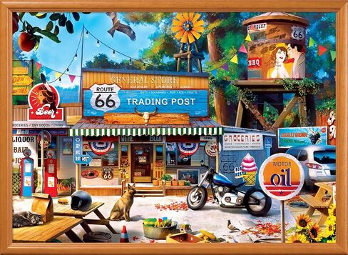 Masterpieces 1000 Piece Jigsaw Puzzle for Adults, Family, Or Kids - Route 66 Pitstop - 19.25"x26.75" in Saudi Arabia