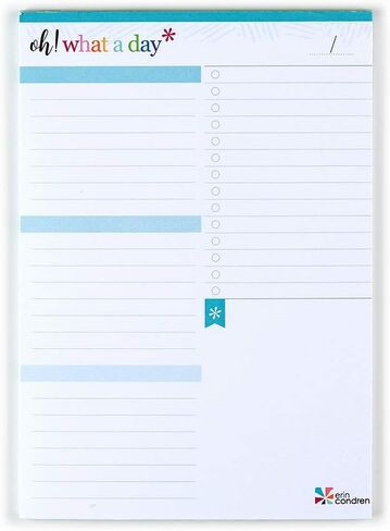 Erin Condren Designer Notepad - Daily Planning 6" x 8.5" Notepad. Includes Bullet Point List, Lined Note and Blank Section. Craft To Do or Grocery Lists with Portability in Saudi Arabia