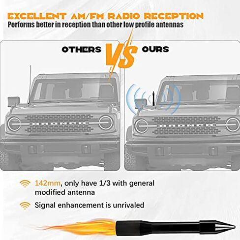 Universal Bullet Antenna Car Vehicle Replacement Antenna Compatible with Ford F150 F250 F350 Super Duty Raptor Dodge RAM 1500 2500 3500 (Red) in Kuwait