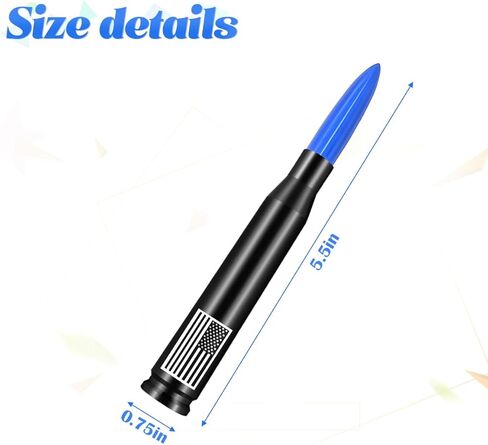 هوائي سيارة بعلم أمريكي، هوائي قصير لراديو AM/FM مقاس 5.5 بوصة مع محول 9 براغي وحلقتين مطاطيتين، هوائي ألومنيوم عالمي، ملحقات بديلة تلقائية لشاحنة الالتقاط SUV (أسود) in Kuwait