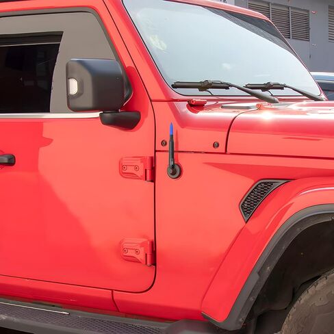 هوائي سيارة بعلم أمريكي، هوائي قصير لراديو AM/FM مقاس 5.5 بوصة مع محول 9 براغي وحلقتين مطاطيتين، هوائي ألومنيوم عالمي، ملحقات بديلة تلقائية لشاحنة الالتقاط SUV (أسود) in Kuwait