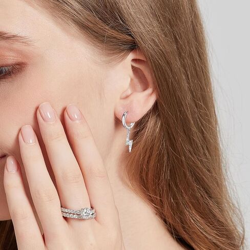 Moissanite Hoop Earrings for Women 925 Sterling Silver Diamond Earrings Cuff Dangle Earrings Drop Huggie Stud Earrings Gift in Saudi Arabia