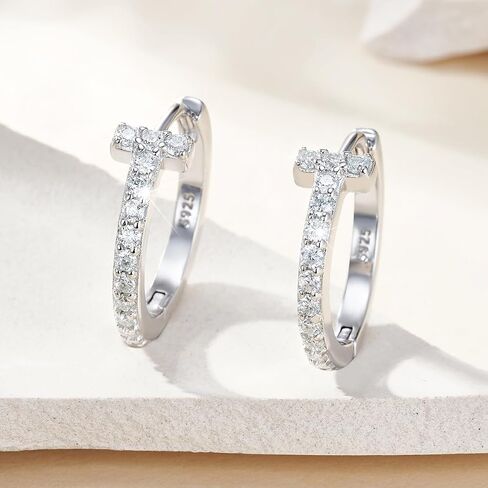 Moissanite Hoop Earrings for Women 925 Sterling Silver Diamond Earrings Cuff Dangle Earrings Drop Huggie Stud Earrings Gift in Saudi Arabia