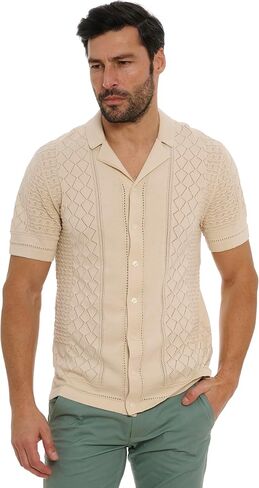 Robert Graham Men's Delmar Short Sleeve Knit Sweater in Saudi Arabia