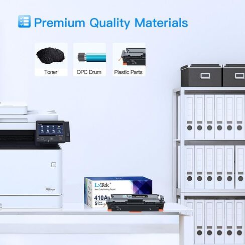 خرطوشة حبر بديلة 410A لخراطيش الحبر HP 410A 410X لاستخدامها في حبر HP Color Laserjet Pro MFP M477fnw M477fdw Toner M452dn (أسود سماوي أصفر أرجواني، 5 عبوات) in Kuwait