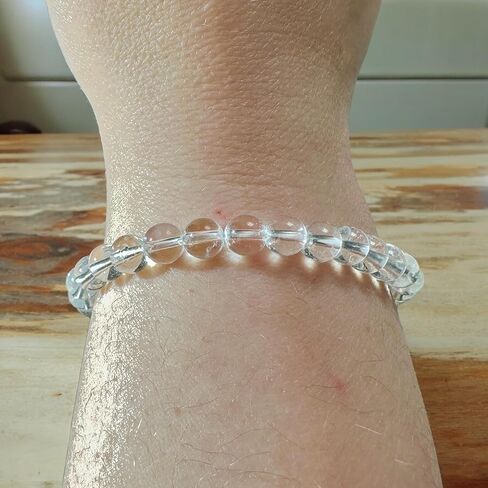 سوار كوارتز شفاف 6 مم مع سيلينيت مجاني للتنظيف، مجموعة أساور خرز كريستال كوارتز شفاف للنساء والرجال سوار كريستال مطاطي للشفاء الميتافيزيقي 7.25-7.50 بوصة in Kuwait