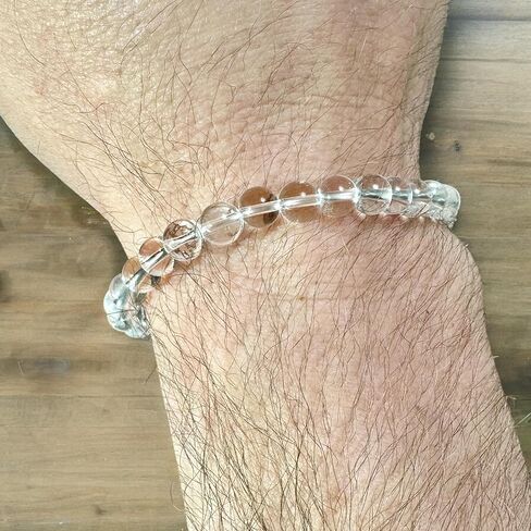 سوار كوارتز شفاف 6 مم مع سيلينيت مجاني للتنظيف، مجموعة أساور خرز كريستال كوارتز شفاف للنساء والرجال سوار كريستال مطاطي للشفاء الميتافيزيقي 7.25-7.50 بوصة in Kuwait