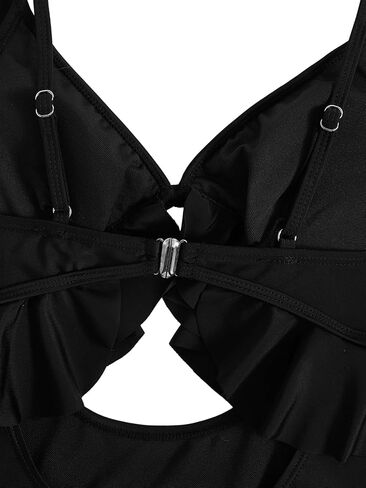 MakeMeChic Women's One Piece Swimsuit Cut Out Ruffle Tummy Control High Waist Bathing Suits in Saudi Arabia