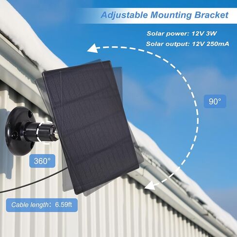 KBT 12V 3W Waterproof Solar Panel with Type-C Port & DC3.5mm Port & Adjustable Bracket, Portable Solar Charger for Rechargeable Battery, Hunting Camera Outdoor, Deer Game Feeder, Electric gate, Lamp in Saudi Arabia