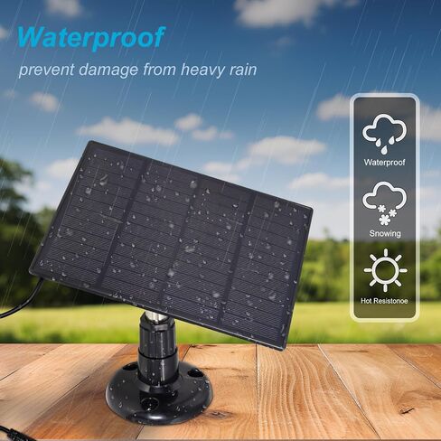 KBT 12V 3W Waterproof Solar Panel with Type-C Port & DC3.5mm Port & Adjustable Bracket, Portable Solar Charger for Rechargeable Battery, Hunting Camera Outdoor, Deer Game Feeder, Electric gate, Lamp in Saudi Arabia