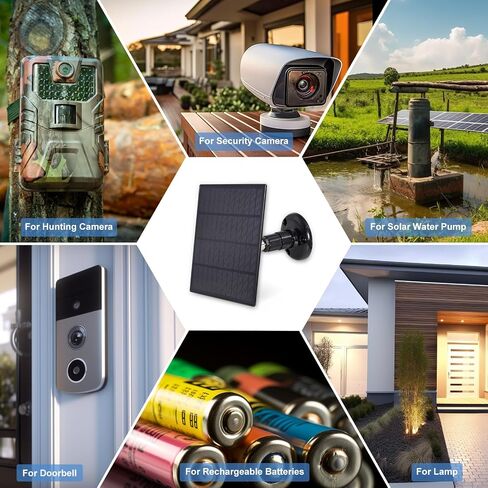 KBT 12V 3W Waterproof Solar Panel with Type-C Port & DC3.5mm Port & Adjustable Bracket, Portable Solar Charger for Rechargeable Battery, Hunting Camera Outdoor, Deer Game Feeder, Electric gate, Lamp in Saudi Arabia