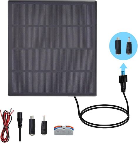 KBT 12V 3W Waterproof Solar Panel with Type-C Port & DC3.5mm Port & Adjustable Bracket, Portable Solar Charger for Rechargeable Battery, Hunting Camera Outdoor, Deer Game Feeder, Electric gate, Lamp in Saudi Arabia