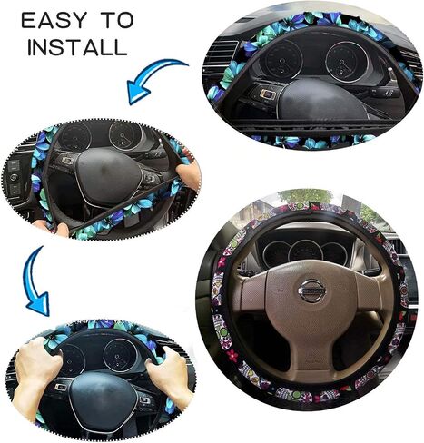 Caring Skeleton Hand Design Universal Steering Wheel Covers,Neoprene Auto Car Steering Wheel Cover Universal 15 inch in Saudi Arabia