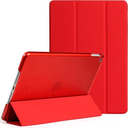 Case Compatible with iPad 9th Generation 2021, Auto Wake&Sleep Translucent Frosted PC Back Case for iPad 9th generation/iPad 8th Generation (2020)/7th Generation (2019), Lightweight, Red in Saudi Arabia