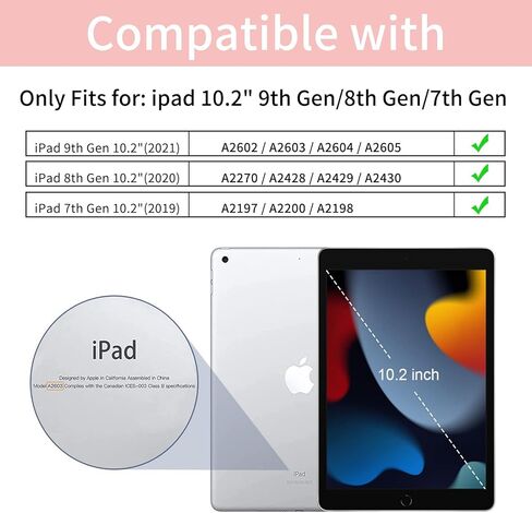 حافظة متوافقة مع آيباد الجيل التاسع 2021، حافظة خلفية شفافة من البولي كربونات لإيقاظ ونوم تلقائي لجهاز آيباد الجيل التاسع/آيباد الجيل الثامن (2020)/الجيل السابع (2019)، خفيف الوزن، أحمر in Kuwait