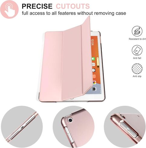 حافظة متوافقة مع آيباد الجيل التاسع 2021، حافظة خلفية شفافة من البولي كربونات لإيقاظ ونوم تلقائي لجهاز آيباد الجيل التاسع/آيباد الجيل الثامن (2020)/الجيل السابع (2019)، خفيف الوزن، أحمر in Kuwait