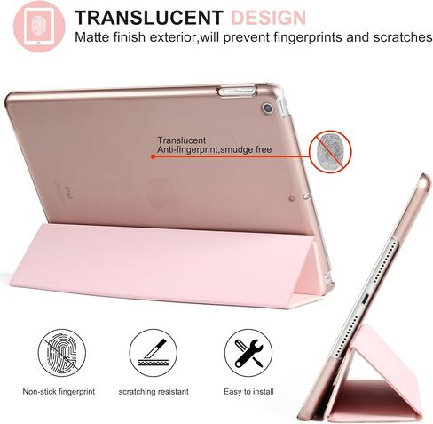 حافظة متوافقة مع آيباد الجيل التاسع 2021، حافظة خلفية شفافة من البولي كربونات لإيقاظ ونوم تلقائي لجهاز آيباد الجيل التاسع/آيباد الجيل الثامن (2020)/الجيل السابع (2019)، خفيف الوزن، أحمر in Kuwait