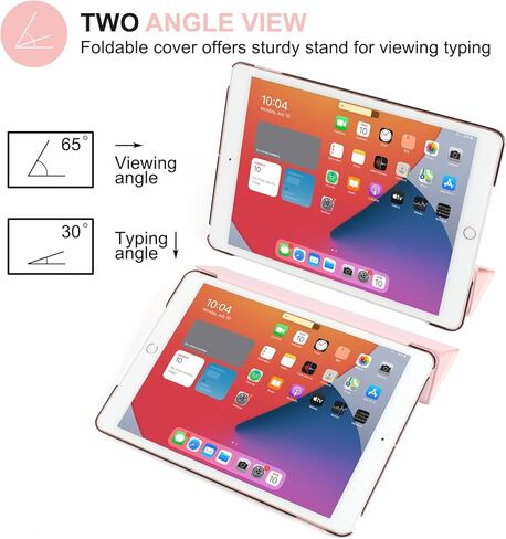 حافظة متوافقة مع آيباد الجيل التاسع 2021، حافظة خلفية شفافة من البولي كربونات لإيقاظ ونوم تلقائي لجهاز آيباد الجيل التاسع/آيباد الجيل الثامن (2020)/الجيل السابع (2019)، خفيف الوزن، أحمر in Kuwait