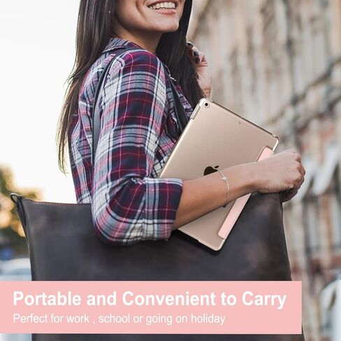 حافظة متوافقة مع آيباد الجيل التاسع 2021، حافظة خلفية شفافة من البولي كربونات لإيقاظ ونوم تلقائي لجهاز آيباد الجيل التاسع/آيباد الجيل الثامن (2020)/الجيل السابع (2019)، خفيف الوزن، أحمر in Kuwait