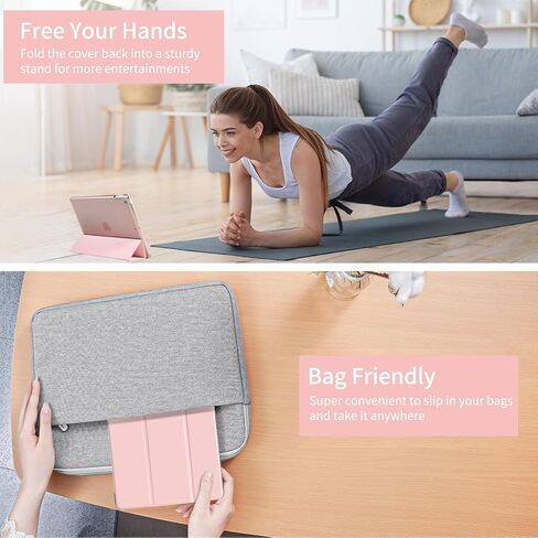 حافظة متوافقة مع آيباد الجيل التاسع 2021، حافظة خلفية شفافة من البولي كربونات لإيقاظ ونوم تلقائي لجهاز آيباد الجيل التاسع/آيباد الجيل الثامن (2020)/الجيل السابع (2019)، خفيف الوزن، أحمر in Kuwait