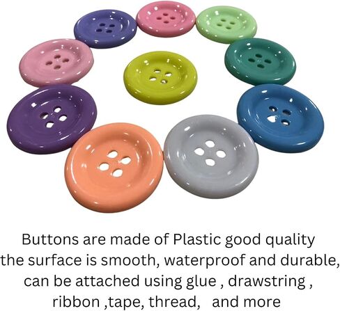 2 inch (50 mm) Large Button Pastel Color Craft Flatback Button 4 Holes Assort Color 10 Pcs for Crafts Making, Clothes Sewing and DIY Projects, Scrapbook (Pastel Color) in Saudi Arabia