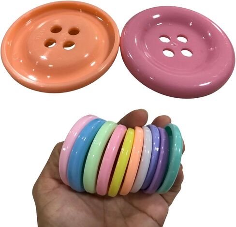 2 inch (50 mm) Large Button Pastel Color Craft Flatback Button 4 Holes Assort Color 10 Pcs for Crafts Making, Clothes Sewing and DIY Projects, Scrapbook (Pastel Color) in Saudi Arabia