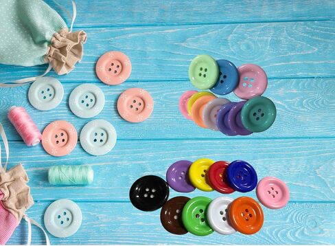 2 inch (50 mm) Large Button Pastel Color Craft Flatback Button 4 Holes Assort Color 10 Pcs for Crafts Making, Clothes Sewing and DIY Projects, Scrapbook (Pastel Color) in Saudi Arabia