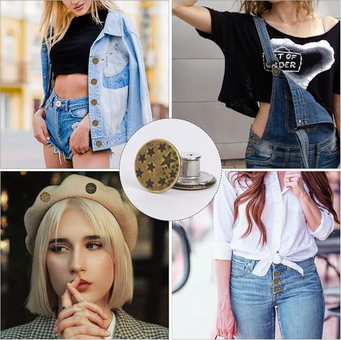 50 Pcs Buttons for Pants No Sew Buttons Replacement Jeans Buttons Metal for Loose Jeans Removable Instant Metal Buttons Instant Adjustable Metal Snap Denim Buttons Replacement Kit for Pants Jeans in Saudi Arabia