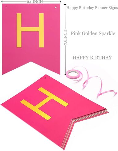 لافتة عيد ميلاد سعيد باللون الوردي الذهبي المتلألئ، لوازم حفلات أعياد الميلاد لديكورات حفلات أعياد الميلاد، ديكور معلق لغرف الأطفال in Kuwait