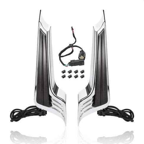 Motorcycle Filler Panel Lights LED Rear Fender Turn Signal Running Brake Lamp Fit for Harley Touring Road King Street Glide 2014-2023 (Black Housing Black Lens) in Saudi Arabia